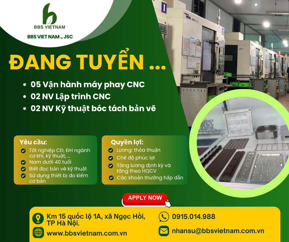 Tuyển Kỹ sư bóc tách thiết kế đồ gá - JIG